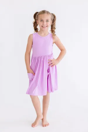 Bright Lilac Tank Pocket Twirl Dress