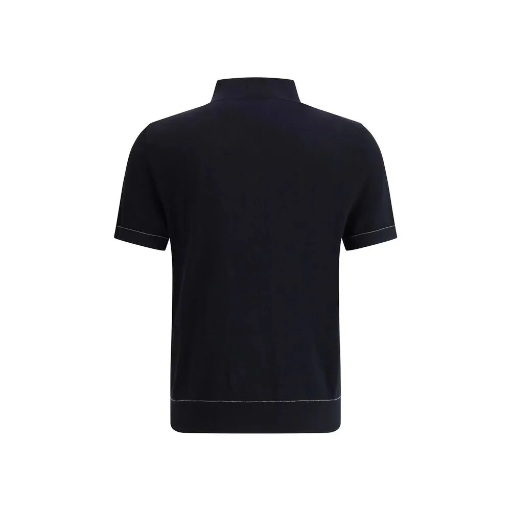 Brioni Polo Shirt & Dsquared² Cool Guy Jeans & Dr. Martens Brown Leather Casual