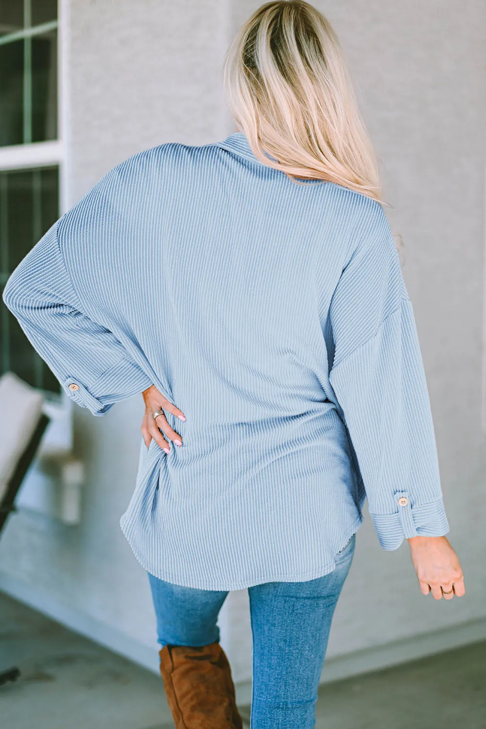 Brooke Striped Collared Neck Long Sleeve Shirt