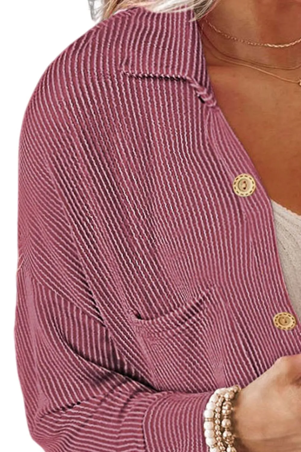 Brooke Striped Collared Neck Long Sleeve Shirt
