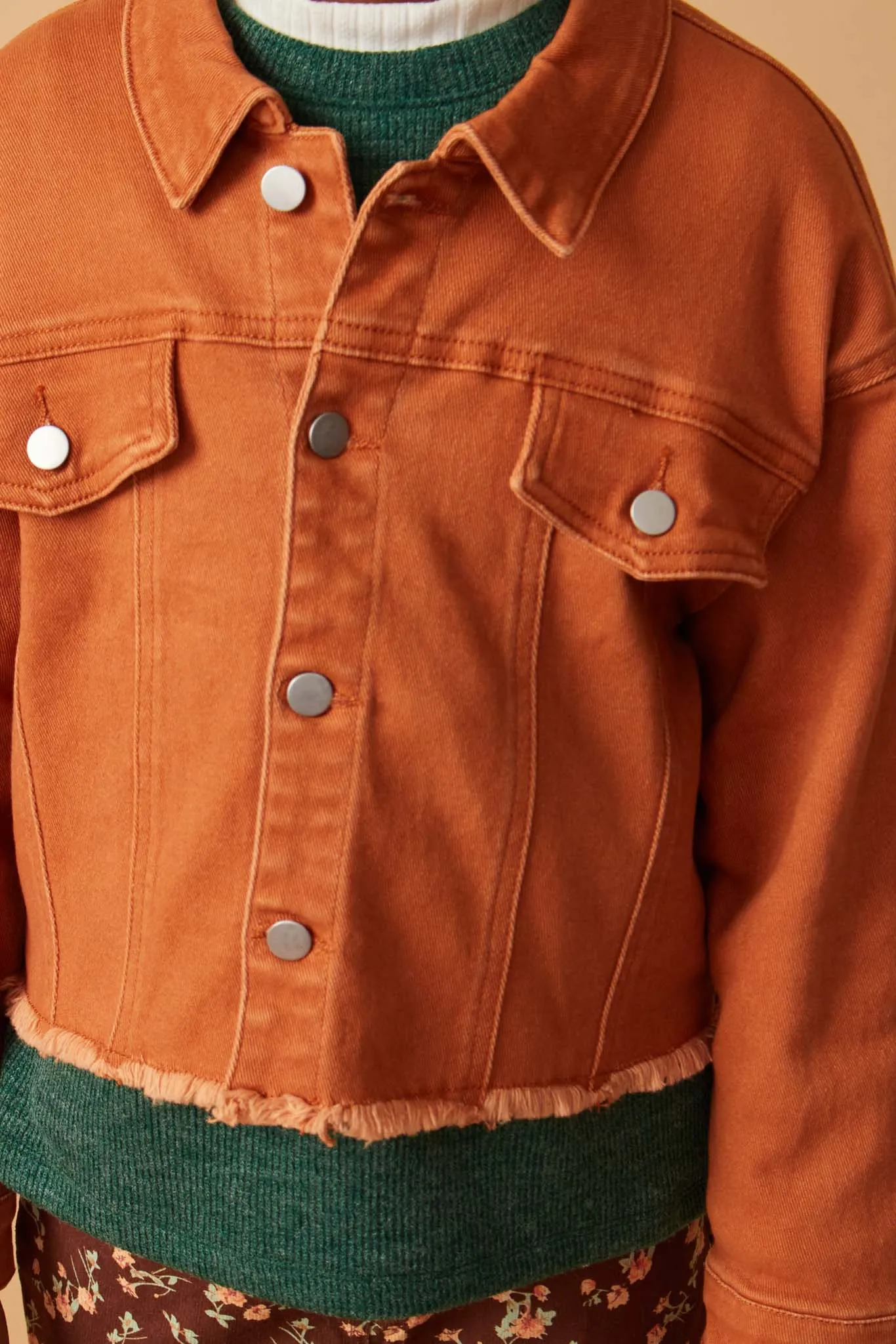 Brushed Stretch Twill Cropped Jacket
