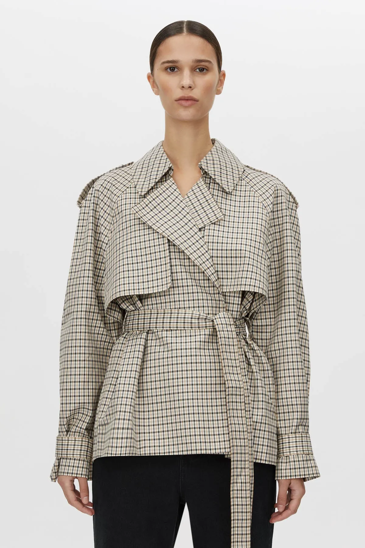 Burdock Check Trench Jacket