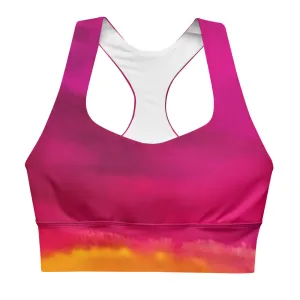 Burst of Pink Longline sports bra