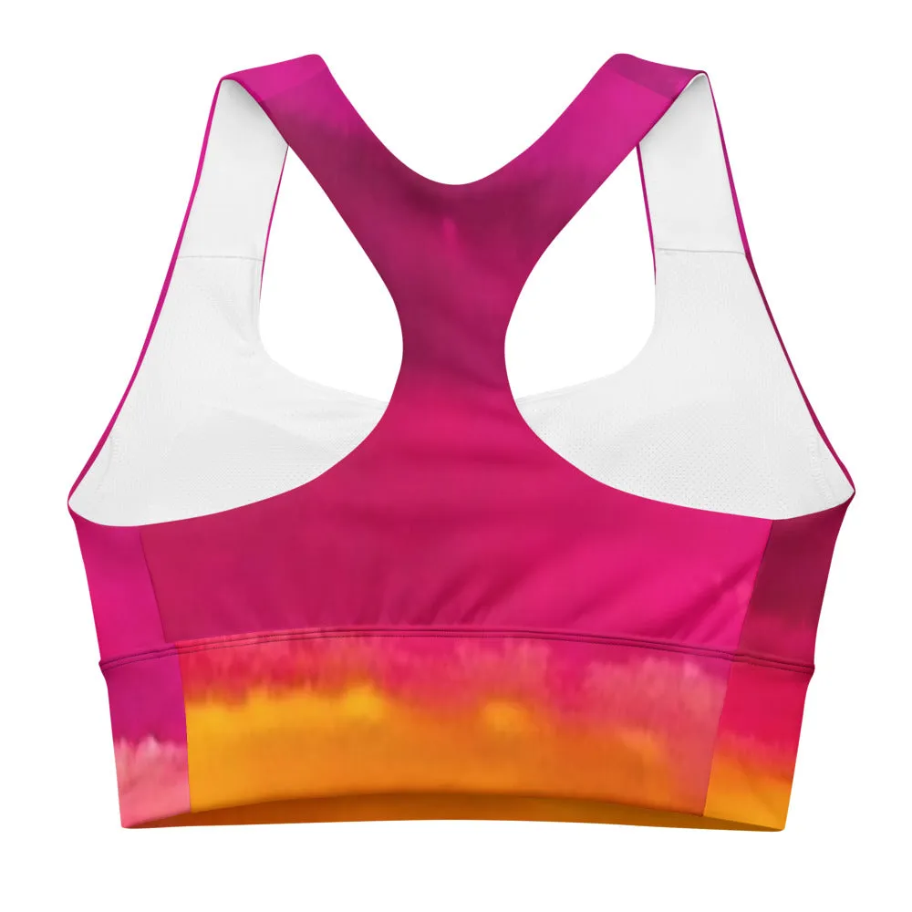 Burst of Pink Longline sports bra
