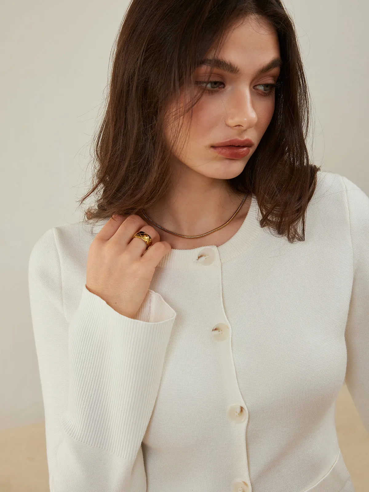 Button Down Slim Cardigan