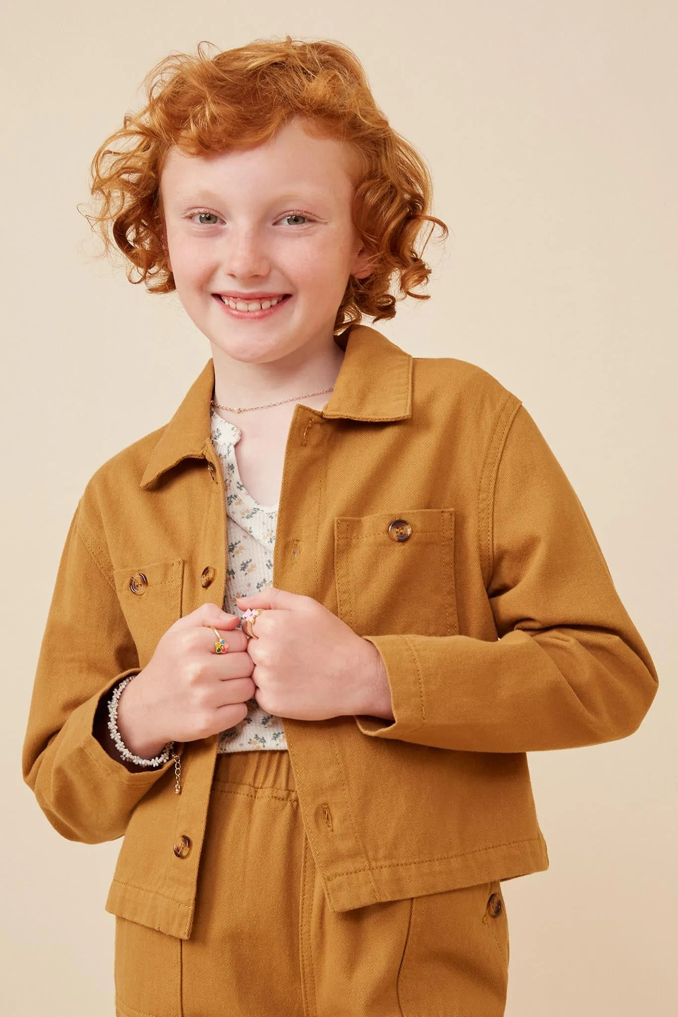 Button Up Chest Pocket Twill Shacket