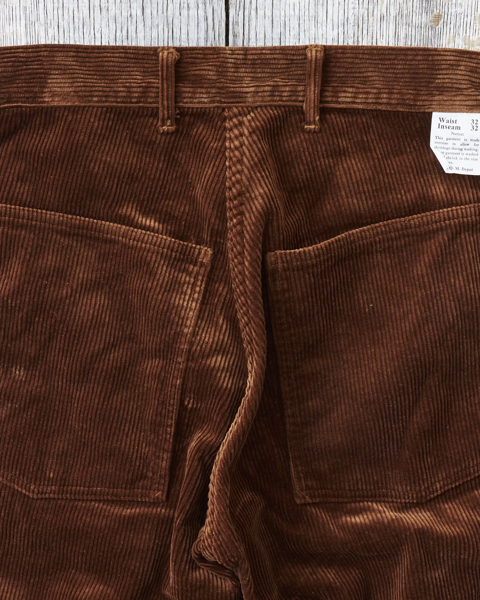 Buzz Rickson's Aviation Associates US Army Working Trousers Corduroy Brown BR42393