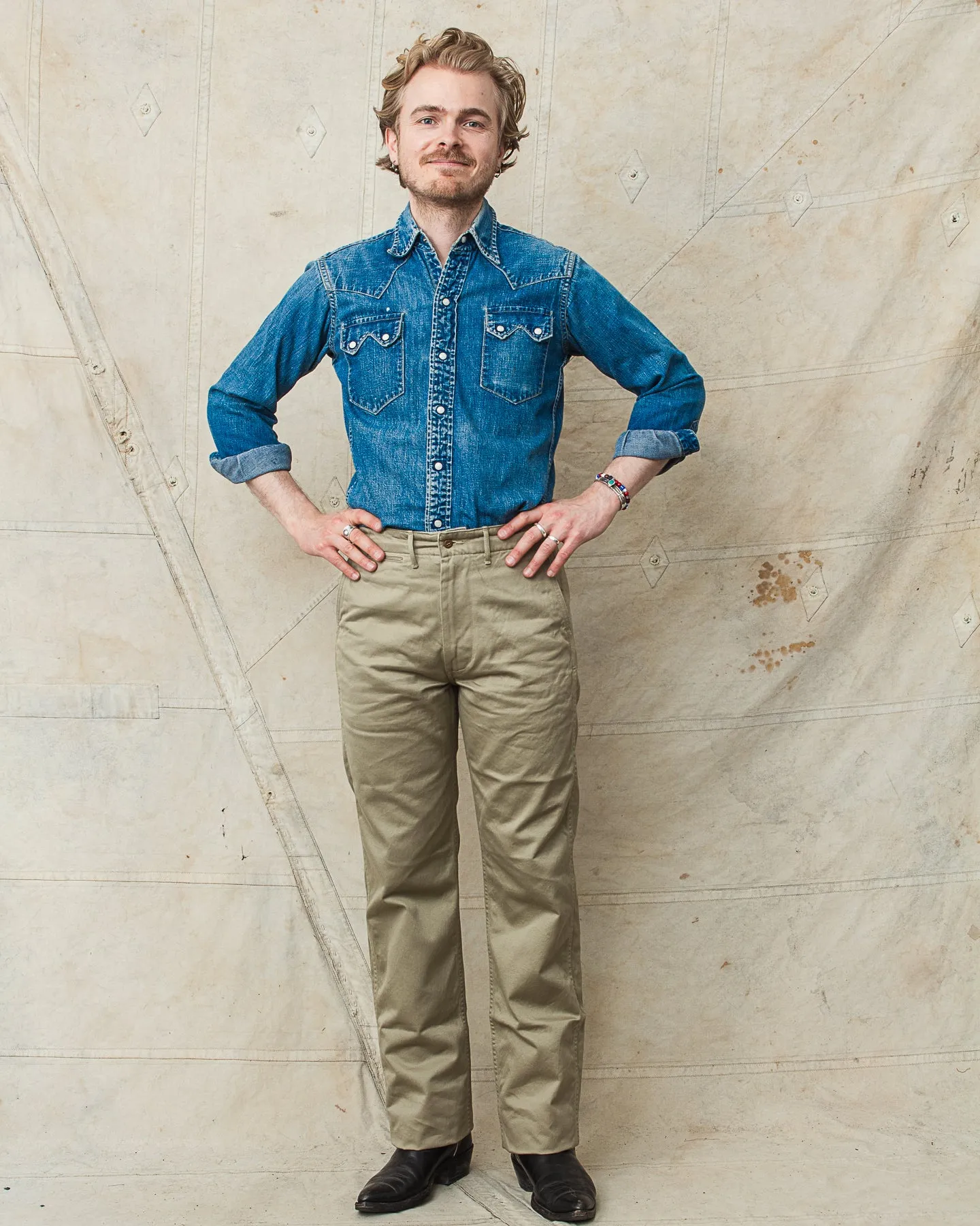 Buzz Rickson's Original Spec Chinos Khaki One Wash BR40025A