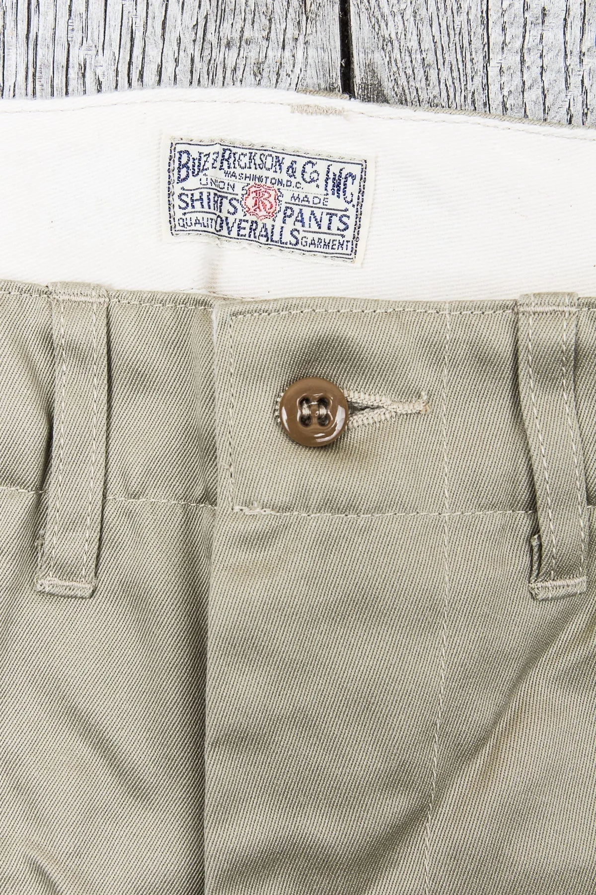 Buzz Rickson's Original Spec Chinos Khaki One Wash BR40025A