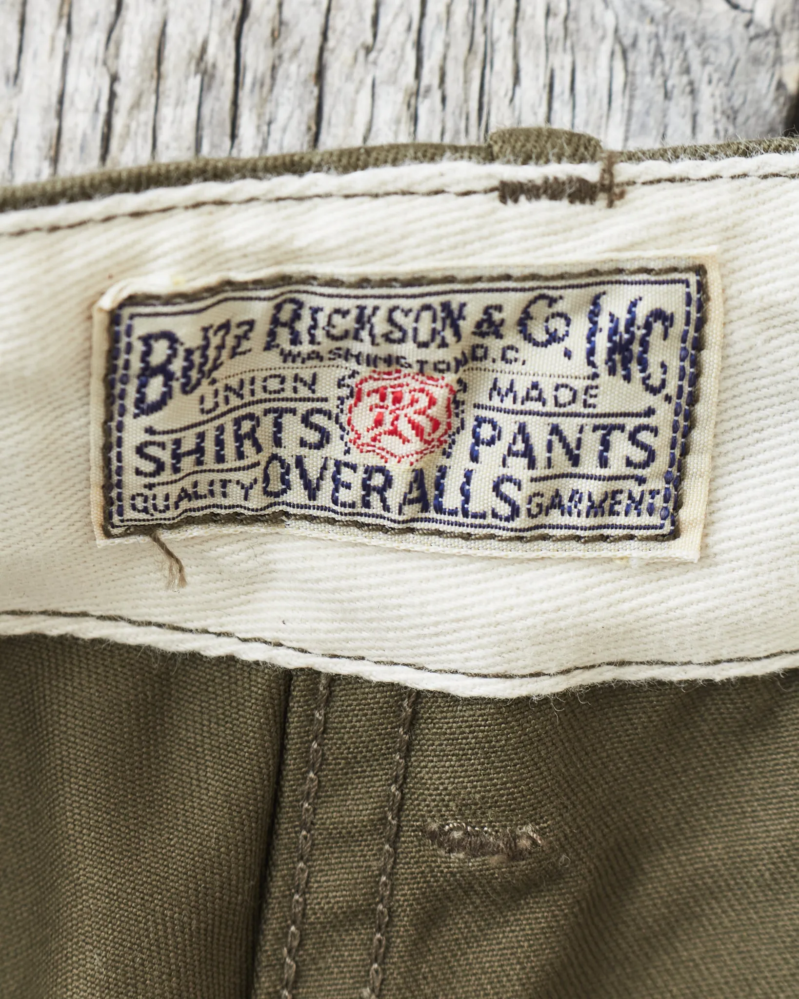 Buzz Rickson's Original Spec Chinos Olive One Wash BR40025A