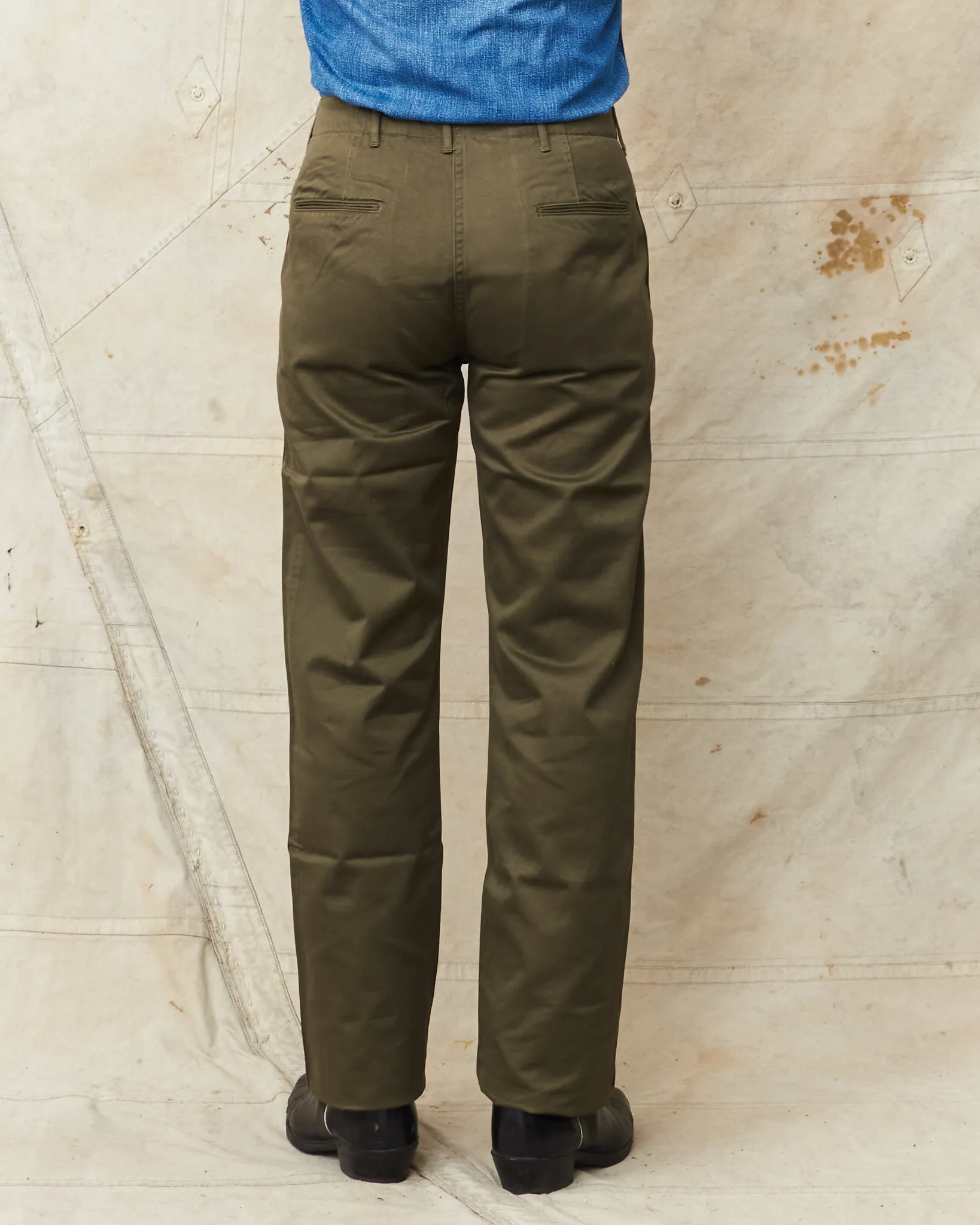 Buzz Rickson's Original Spec Chinos Olive One Wash BR40025A