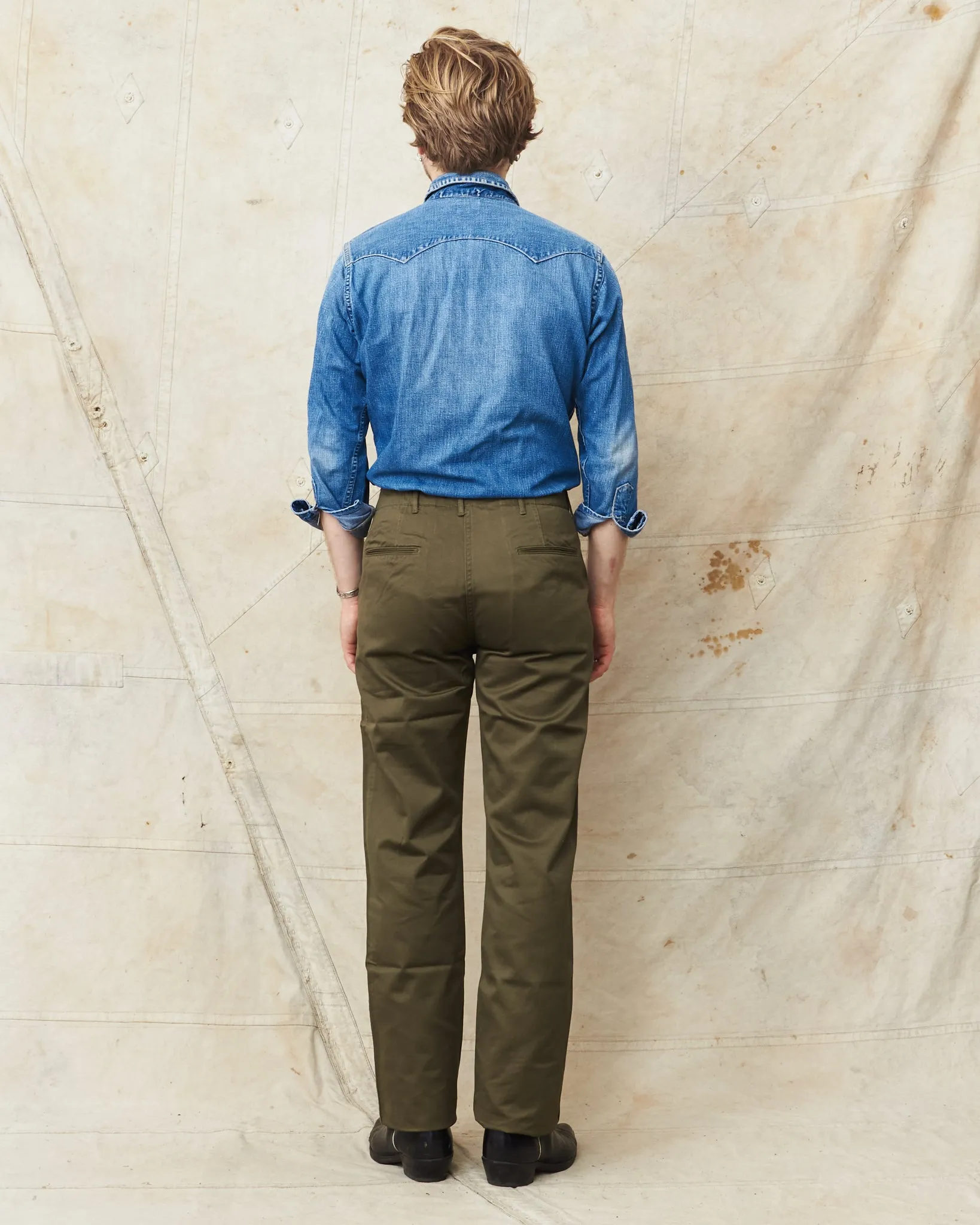 Buzz Rickson's Original Spec Chinos Olive One Wash BR40025A