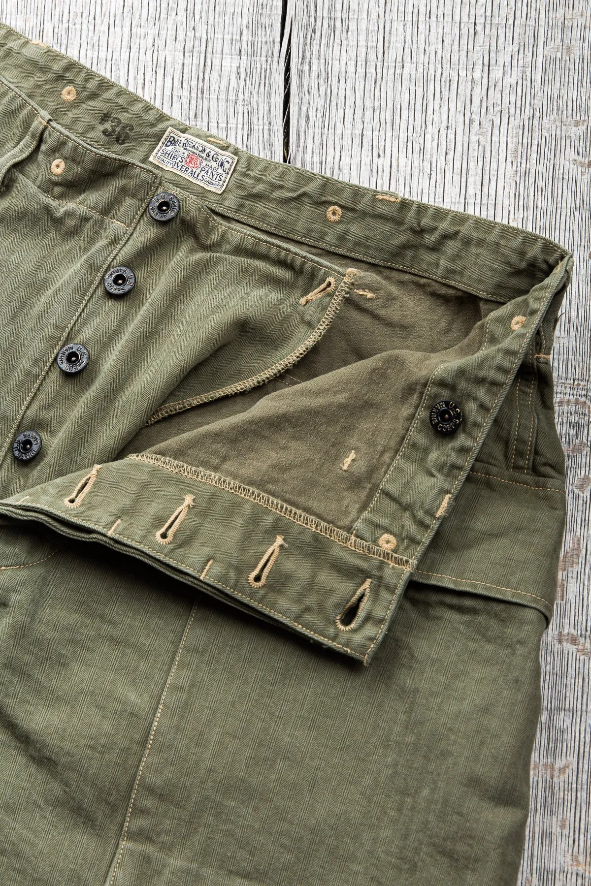 Buzz Rickson's USMC P-44 HBT Twill "Monkey" Shorts BR52388