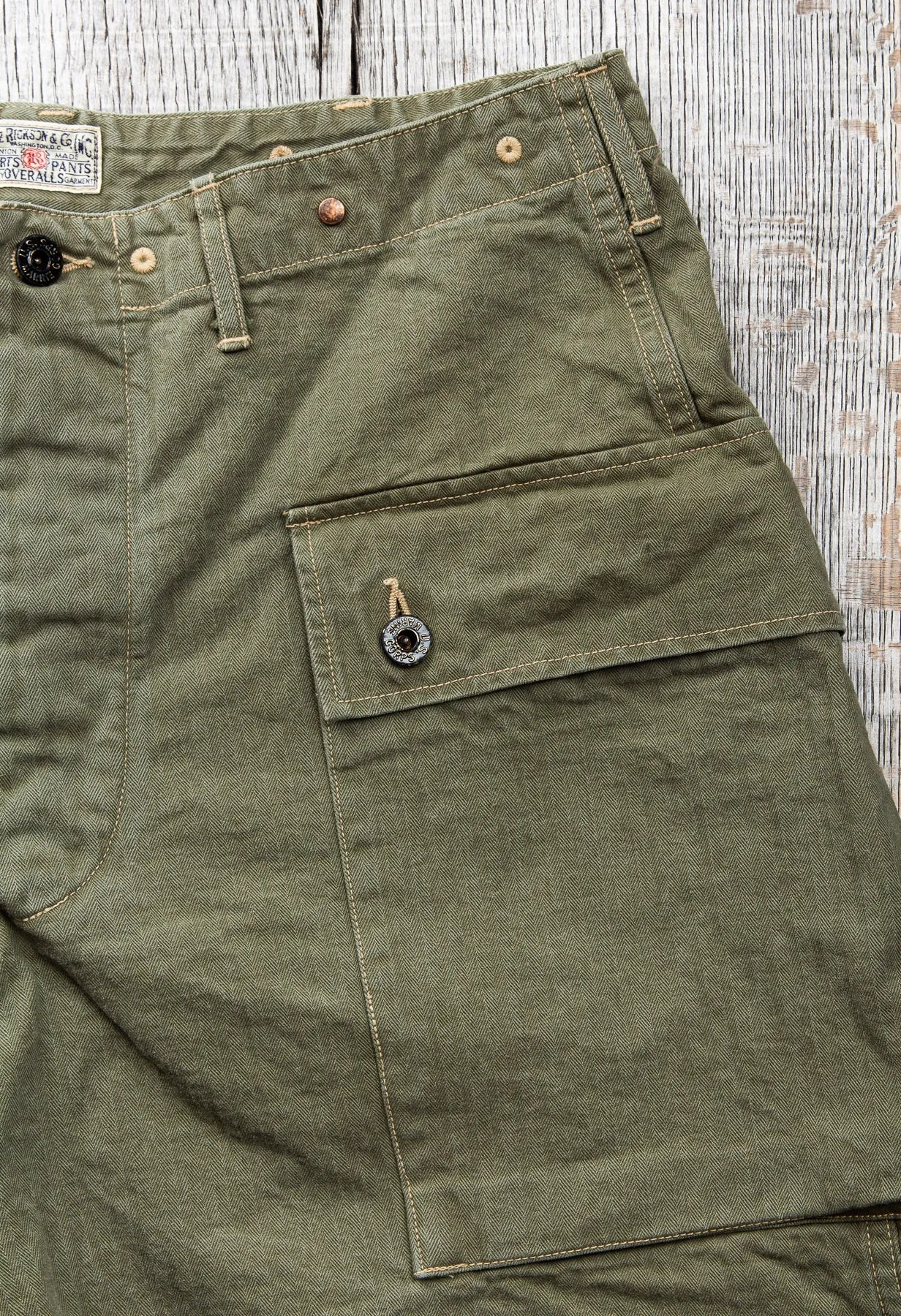 Buzz Rickson's USMC P-44 HBT Twill "Monkey" Shorts BR52388