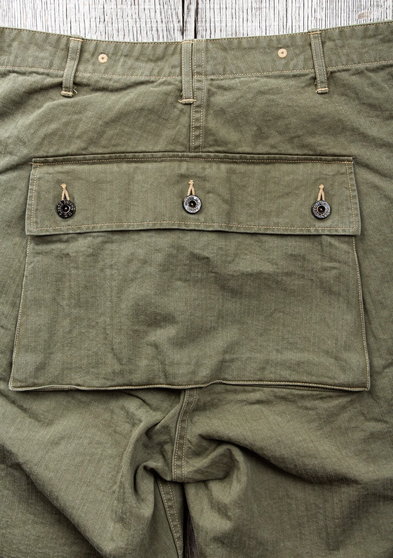 Buzz Rickson's USMC P-44 HBT Twill "Monkey" Shorts BR52388