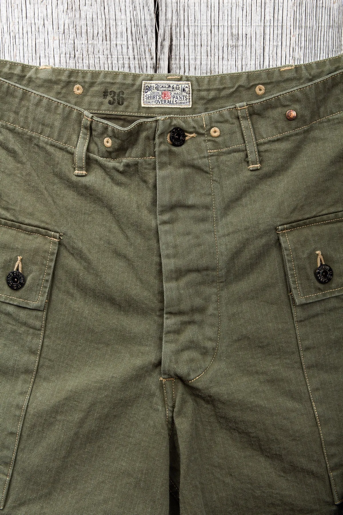 Buzz Rickson's USMC P-44 HBT Twill "Monkey" Shorts BR52388