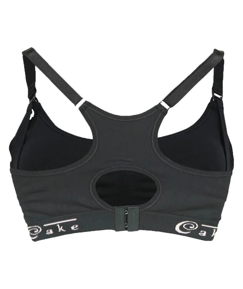 Cake Maternity Cotton Candy Seamless Sleep & Yoga Wire-Free Nursing Bra -  Black