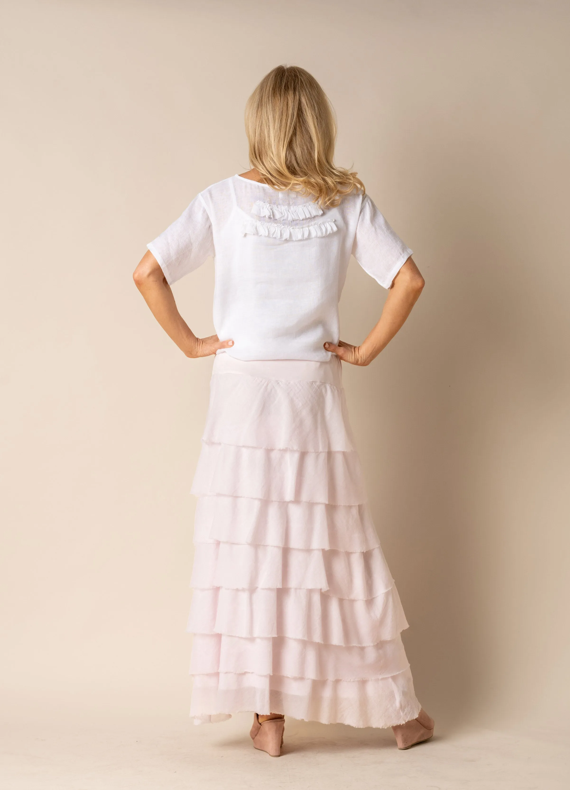 Calista Cotton Skirt in Blush