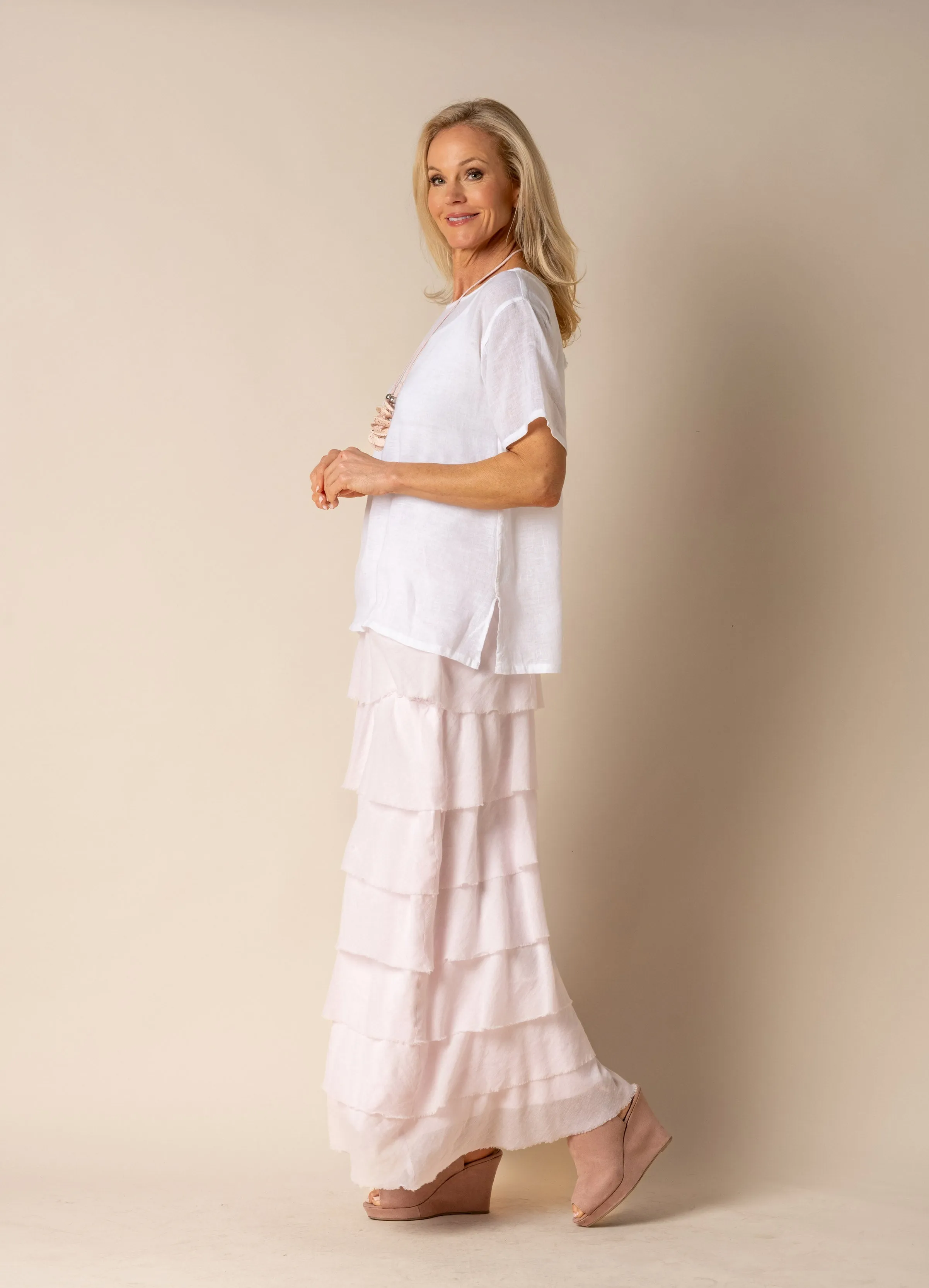 Calista Cotton Skirt in Blush
