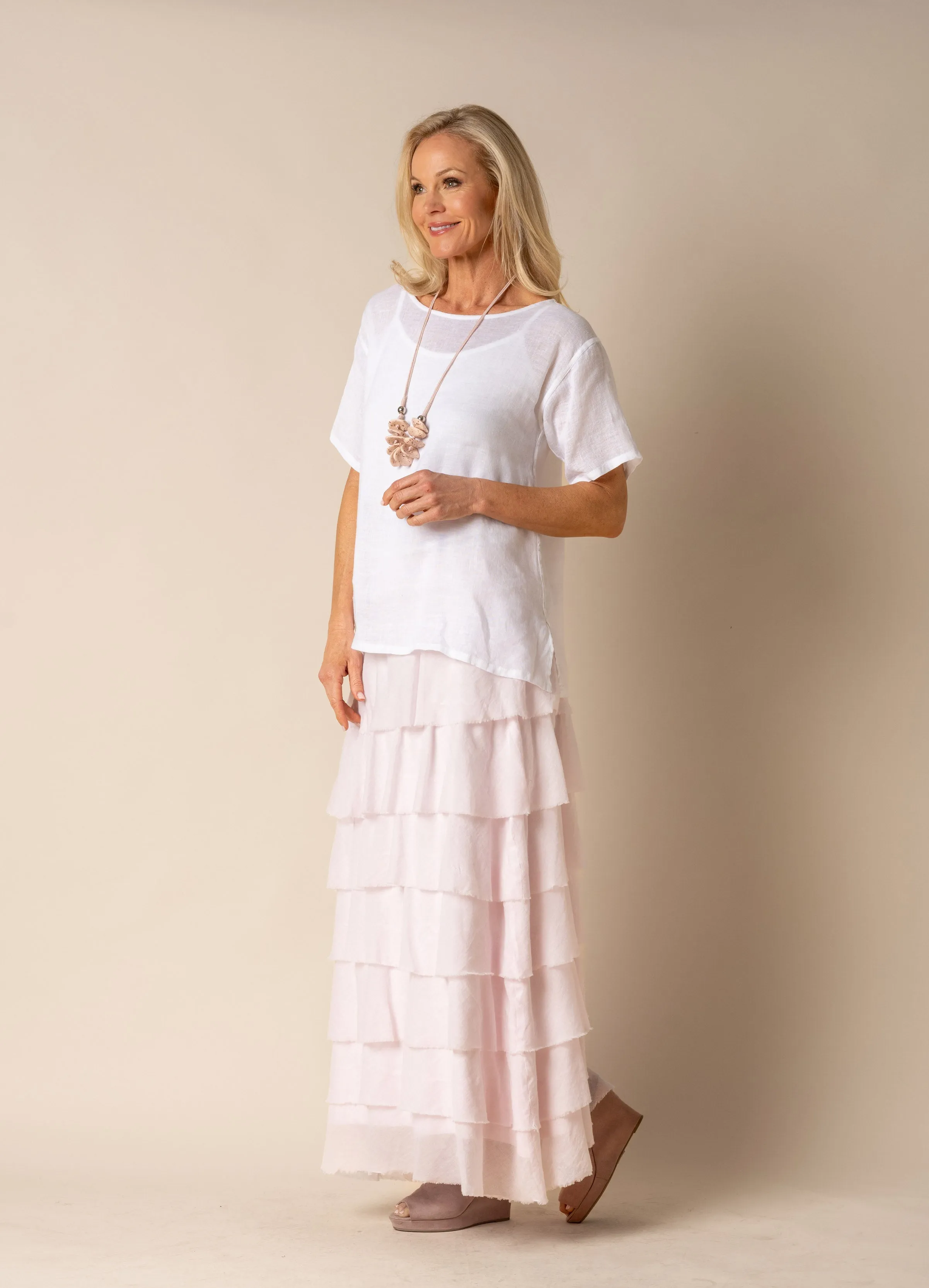 Calista Cotton Skirt in Blush