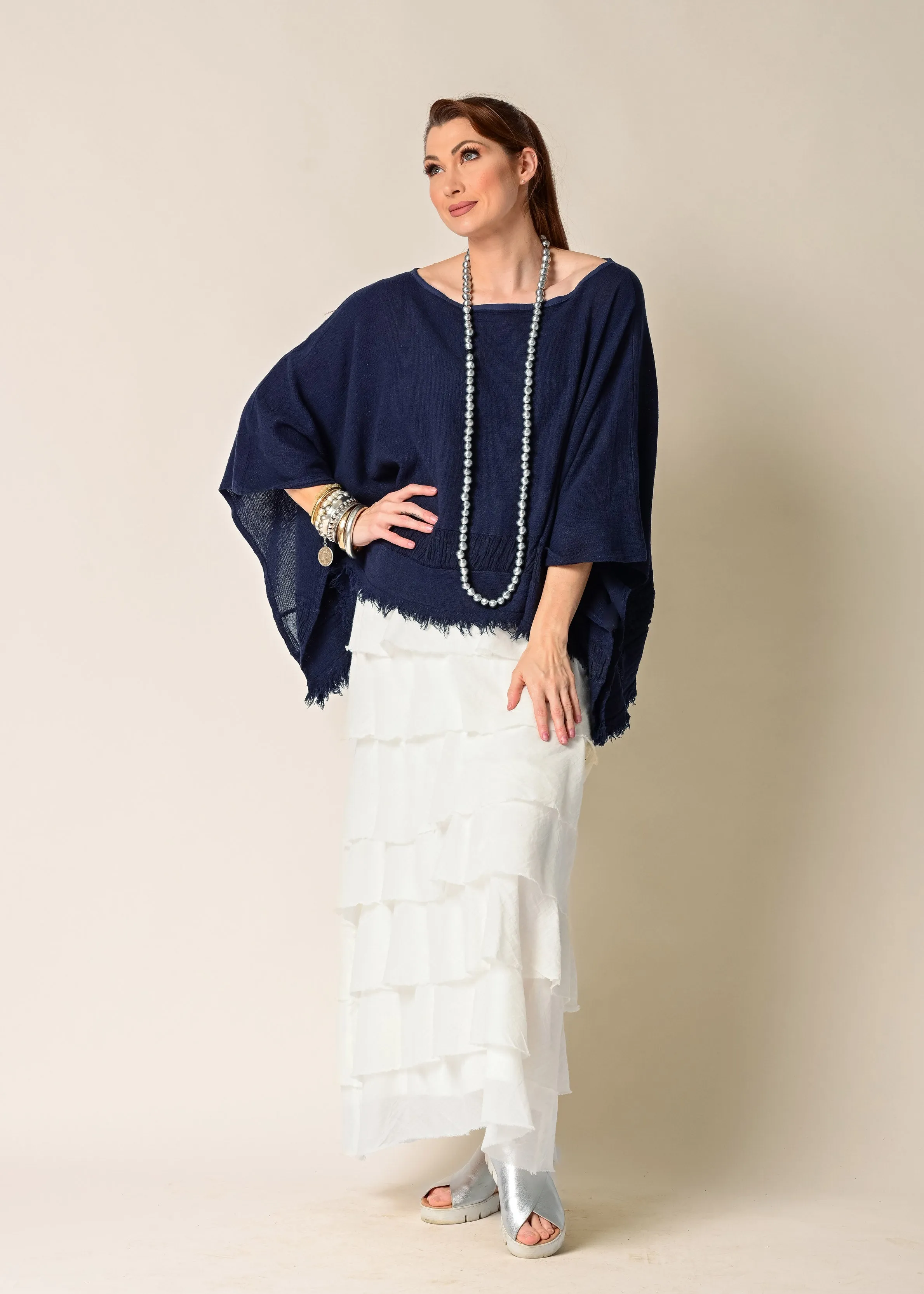 Calista Cotton Skirt in Winter White