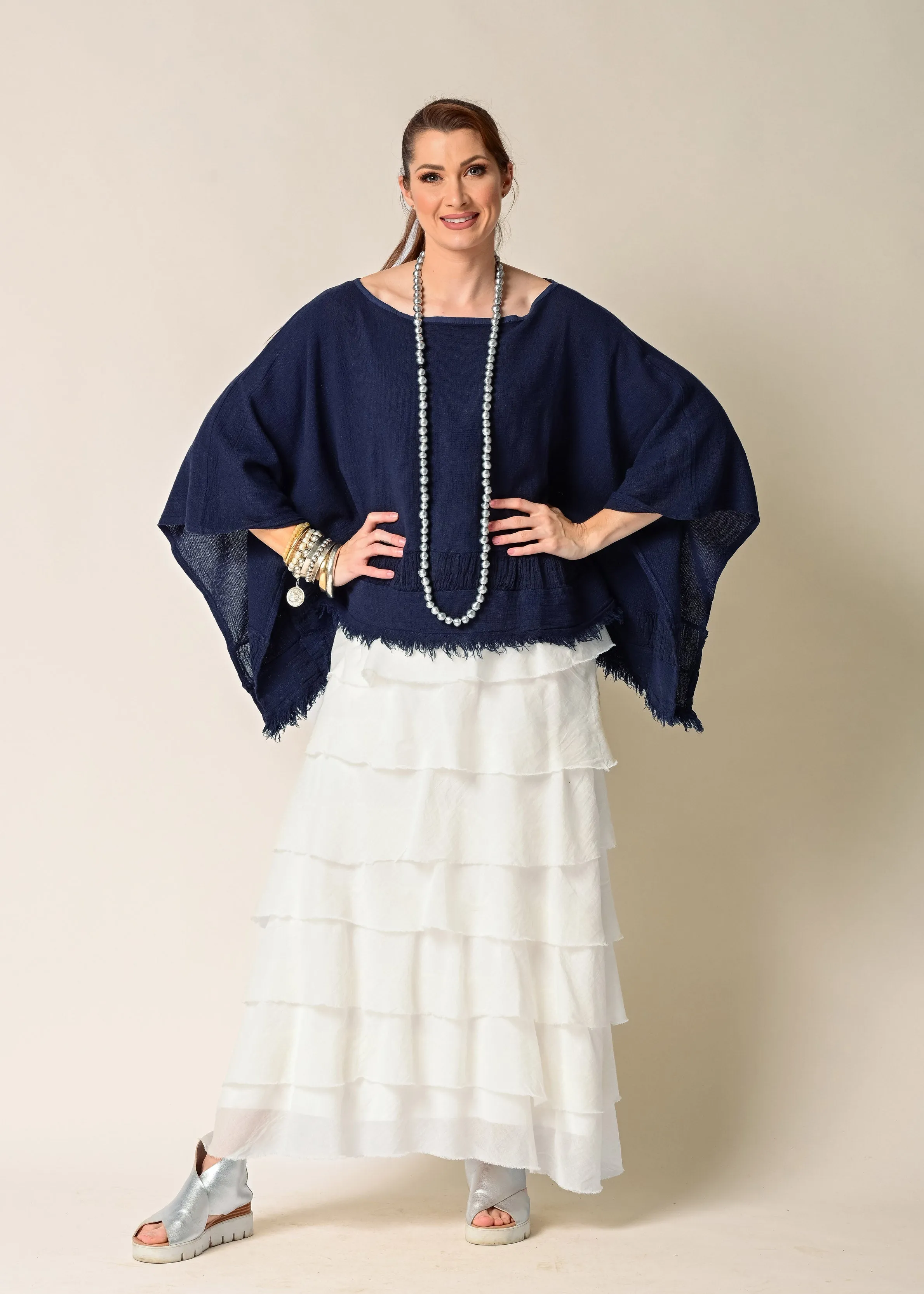 Calista Cotton Skirt in Winter White