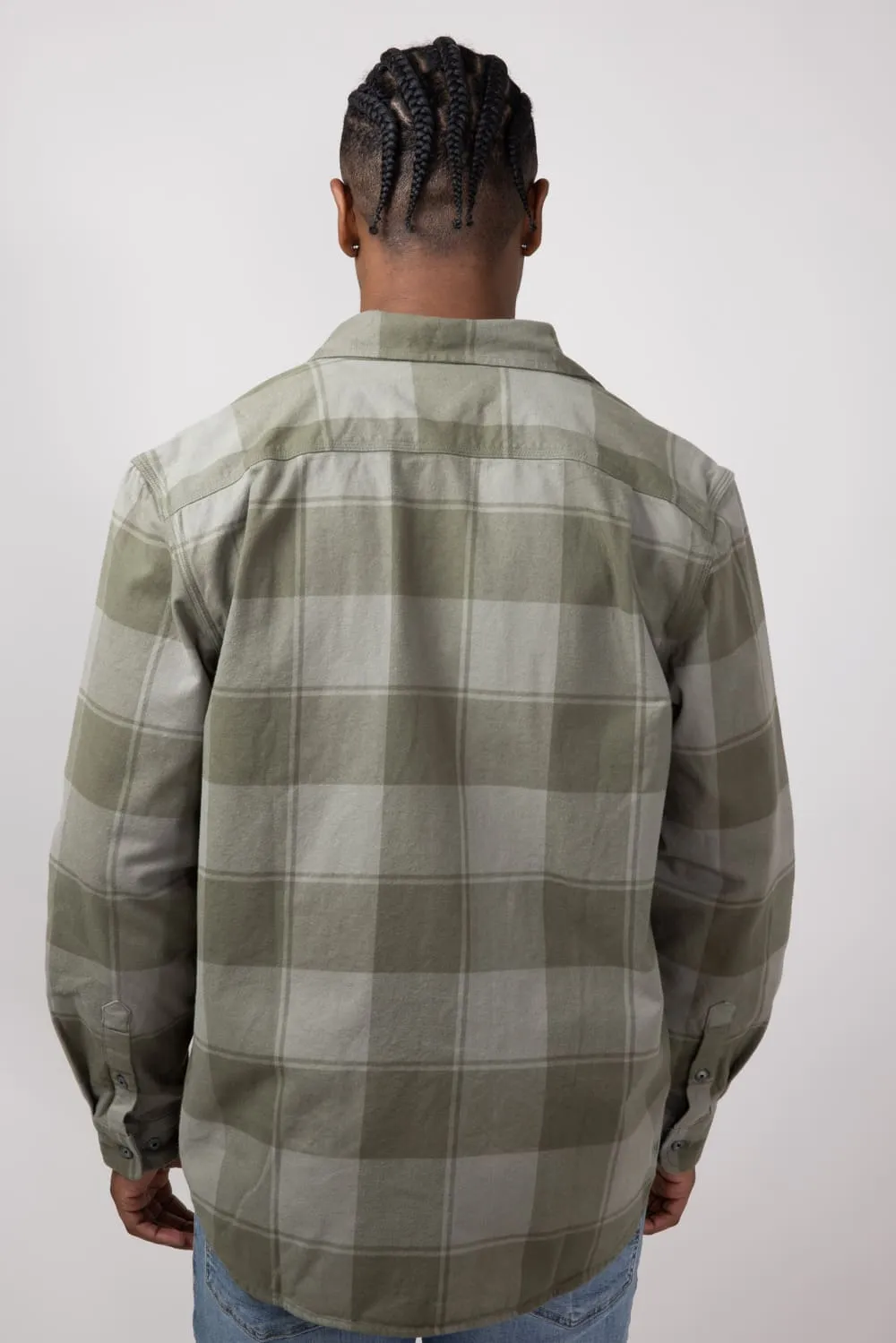 Carhartt Loose Fit Heavyweight Plaid Flannel Shirt for Men in Dusty Olive | 106356-DOV-OLIVE