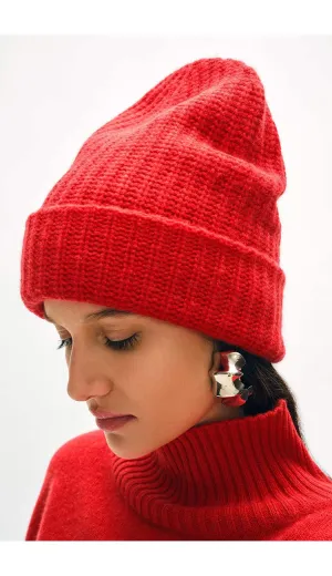 Cashmere Luxe Beanie - Carmine Red
