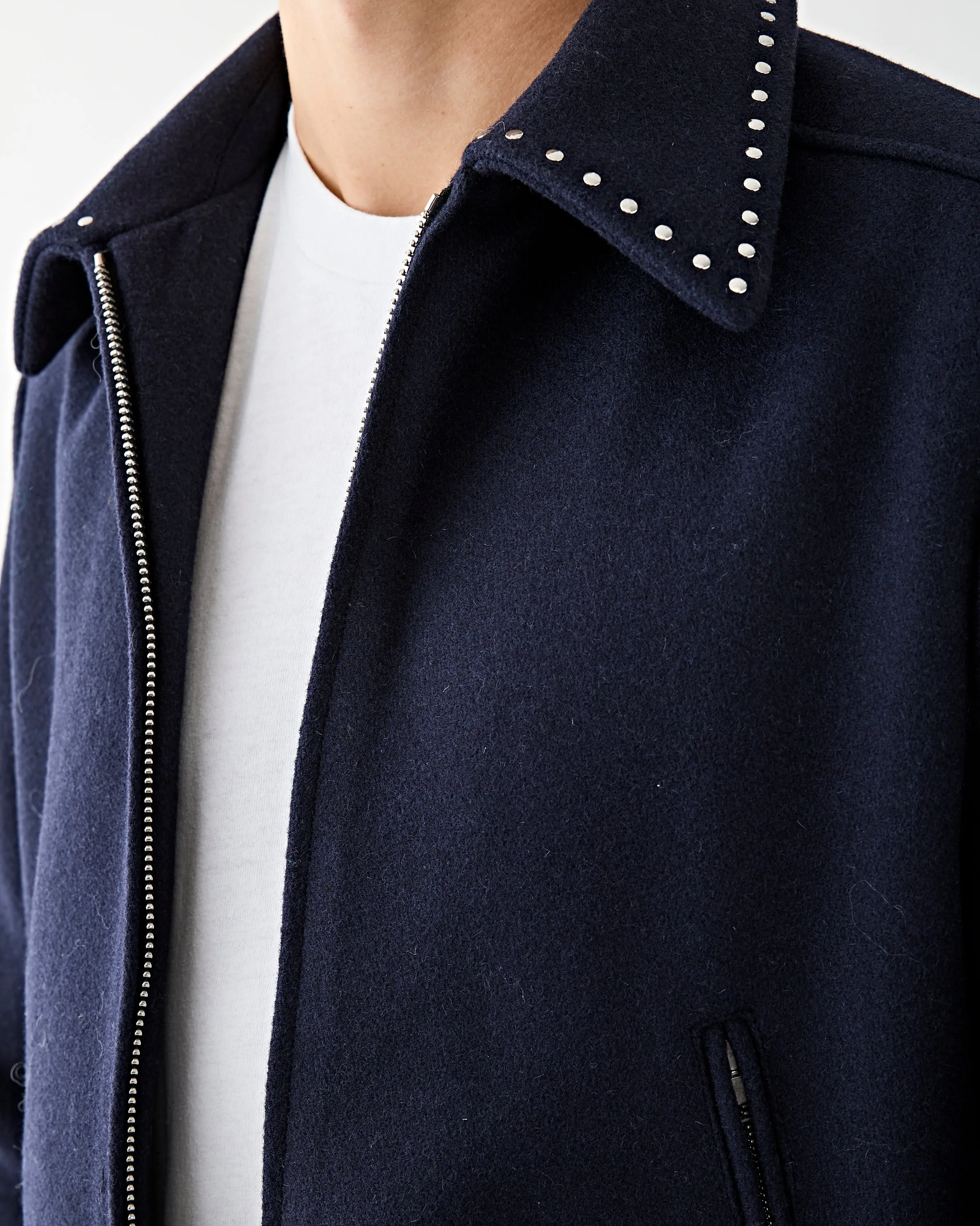 Casper Jacket Navy Silver Stud