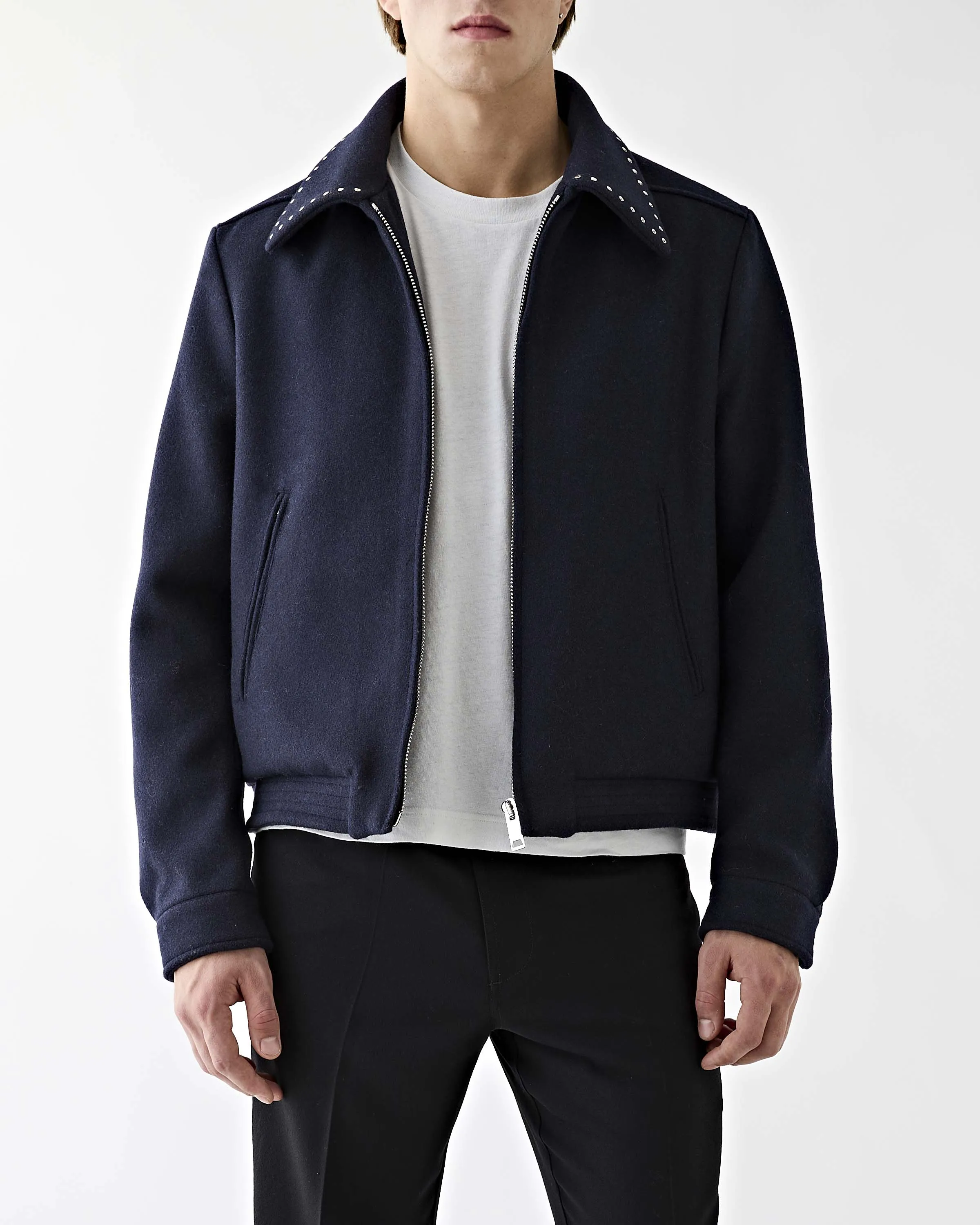 Casper Jacket Navy Silver Stud