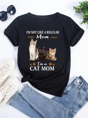 Cat Mom - 2D Black Tshirt - TD96