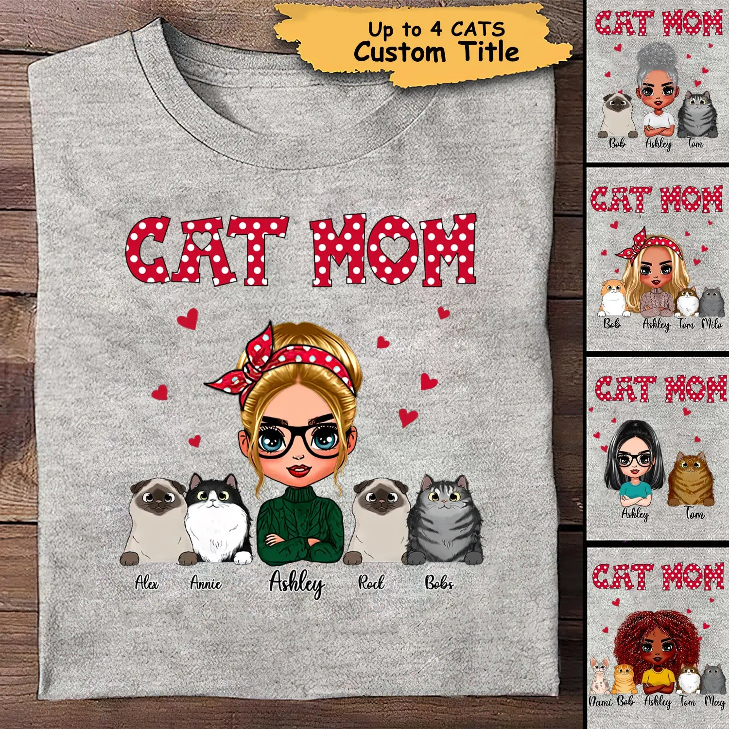 Cat Mom Personalized Shirt