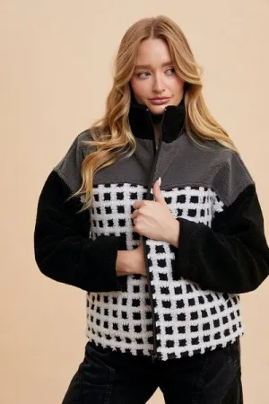 Checked Out Plaid Sherpa Jacket