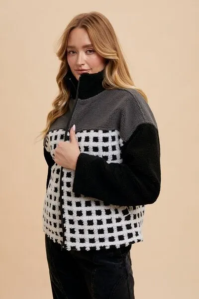 Checked Out Plaid Sherpa Jacket