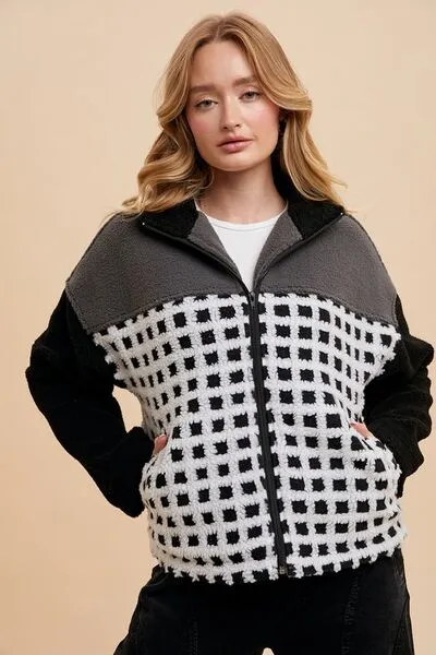 Checked Out Plaid Sherpa Jacket