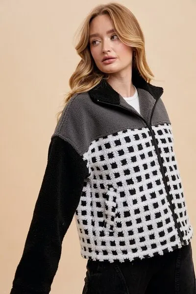 Checked Out Plaid Sherpa Jacket