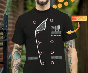 Chef, Personalized Name 2D Black Tshirt 01, RINC98