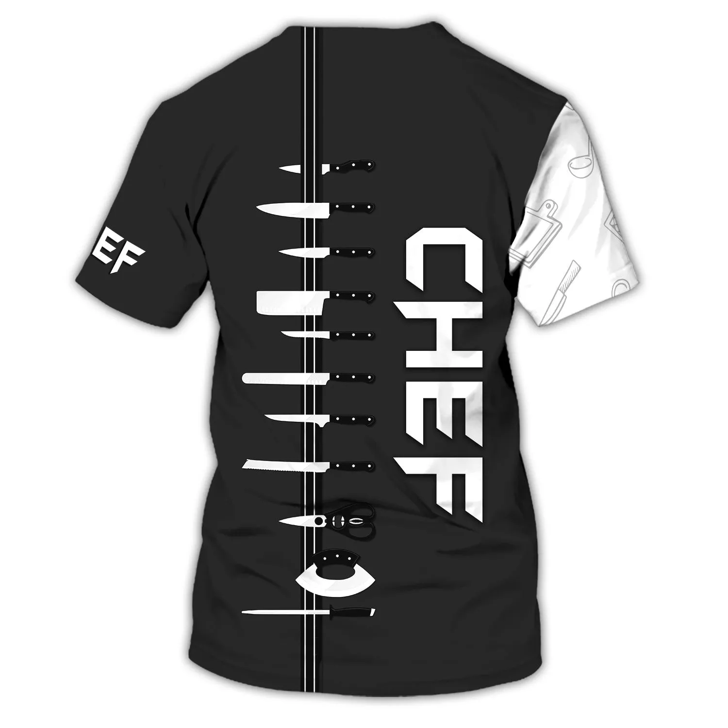 Chef Personalized Shirt Chef Apparel Chef Wear Cook Shirts Chef Uniform Black & White 2