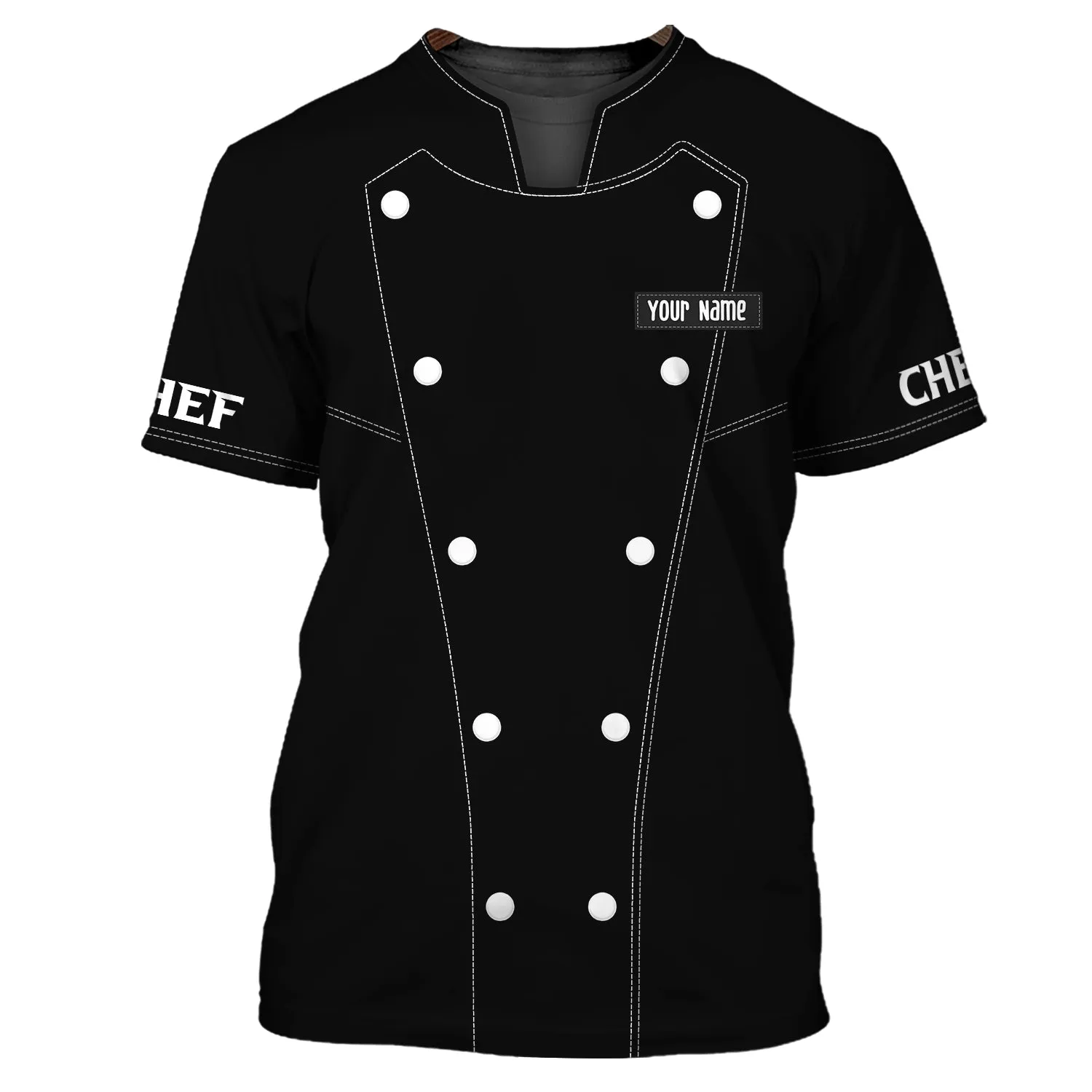 Chef Personalized Shirt Chef Apparel Chef Wear Cook Shirts Chef Uniform Black & White 4