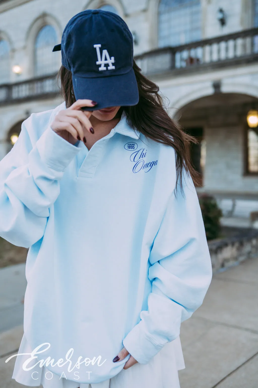 Chi O Nantucket Collared Crew