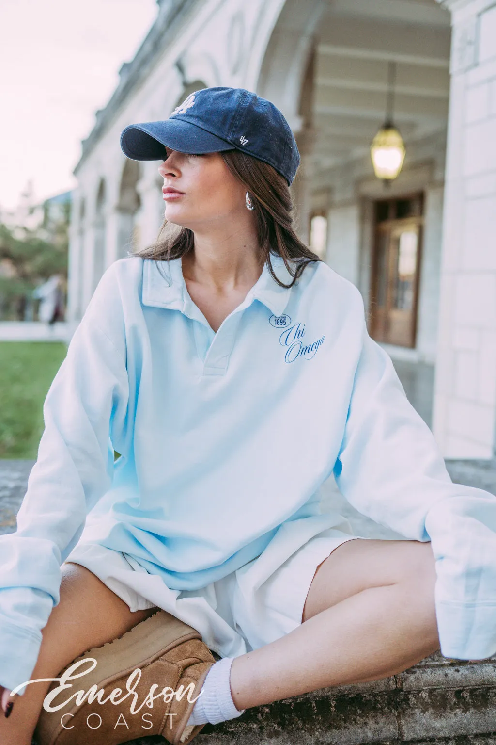 Chi O Nantucket Collared Crew