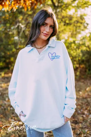 Chi Omega Year Oversized Collared Crew