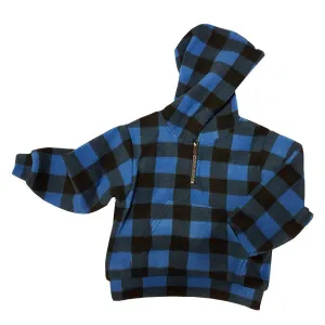 CHILD HOODED ZIP PULLOVER BUFFALO CHECK BLUE