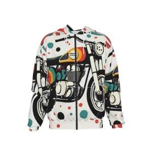 Chopper (3) Men's Heavy Raglan Zip Up Hoodie With Pocket