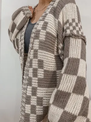 Chunky Checker Cardigan