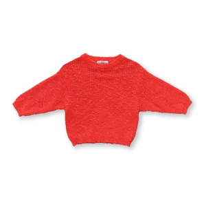 Chunky Rib Organic Pull Over - Tomato