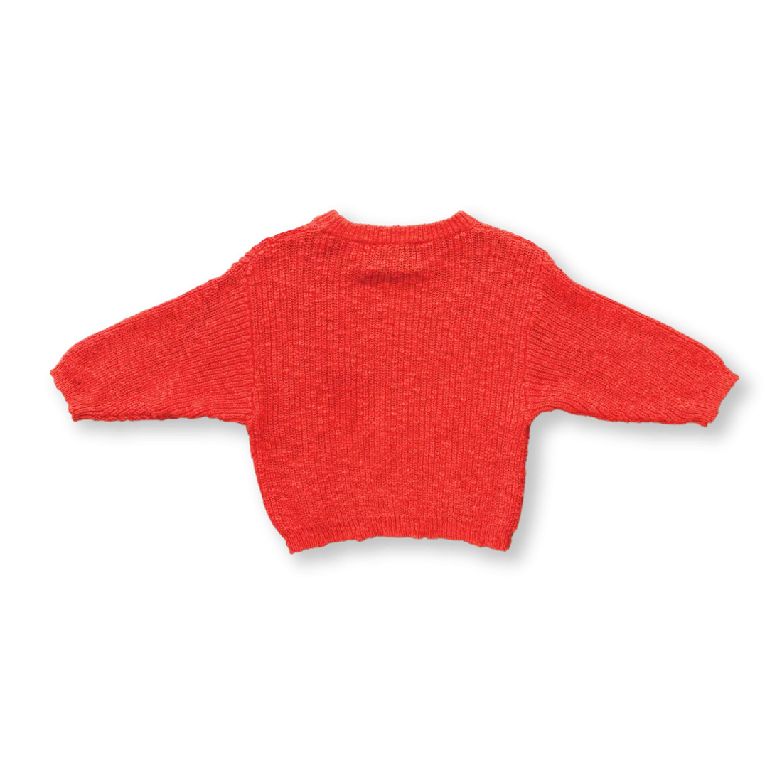 Chunky Rib Organic Pull Over - Tomato