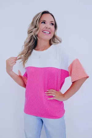 Cindy Sherbet Colorblock Top