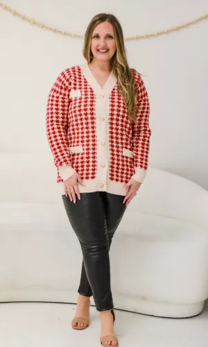 City of Love Houndstooth Cardigan