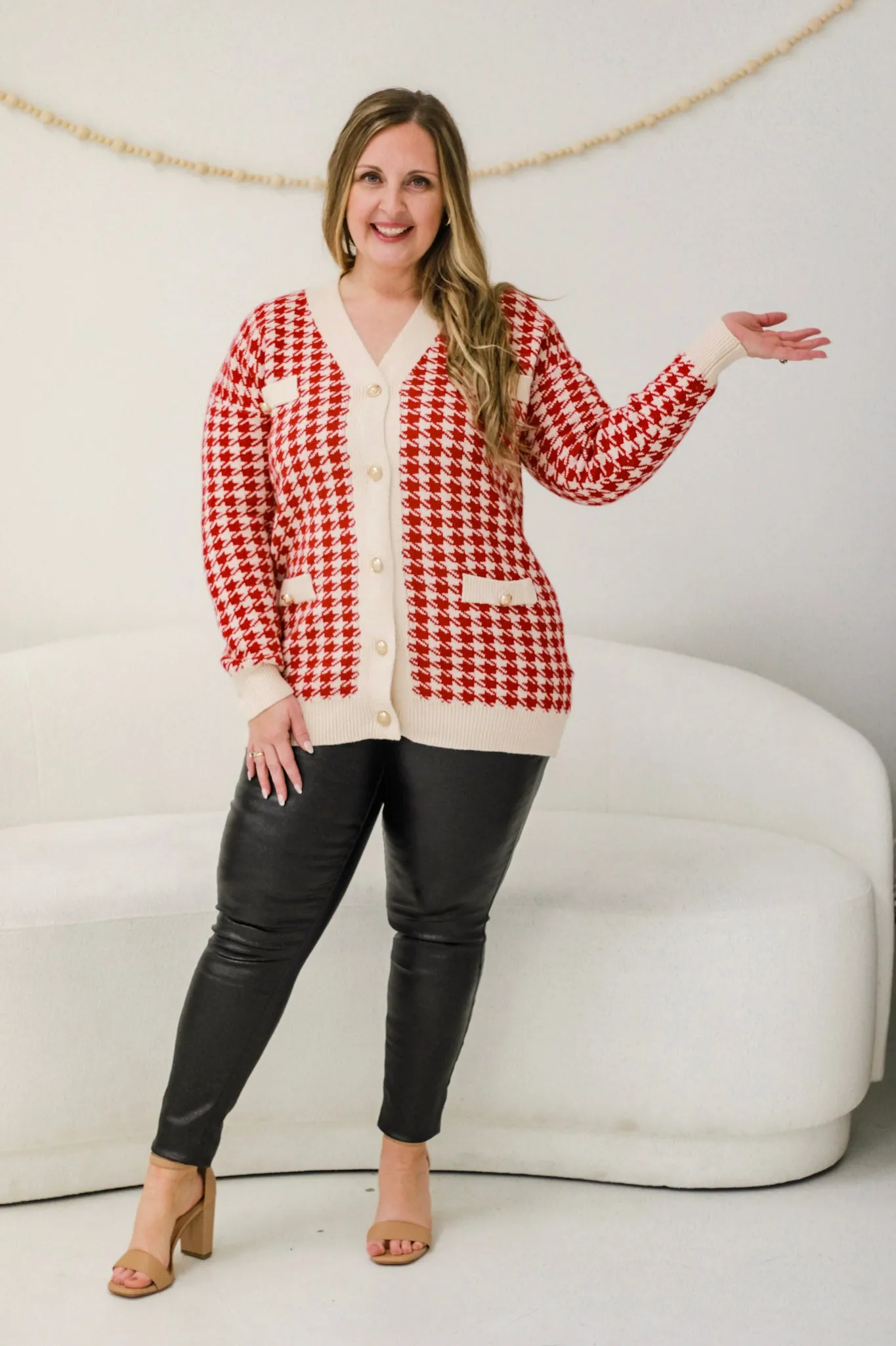 City of Love Houndstooth Cardigan